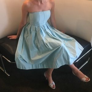 Light blue dress.